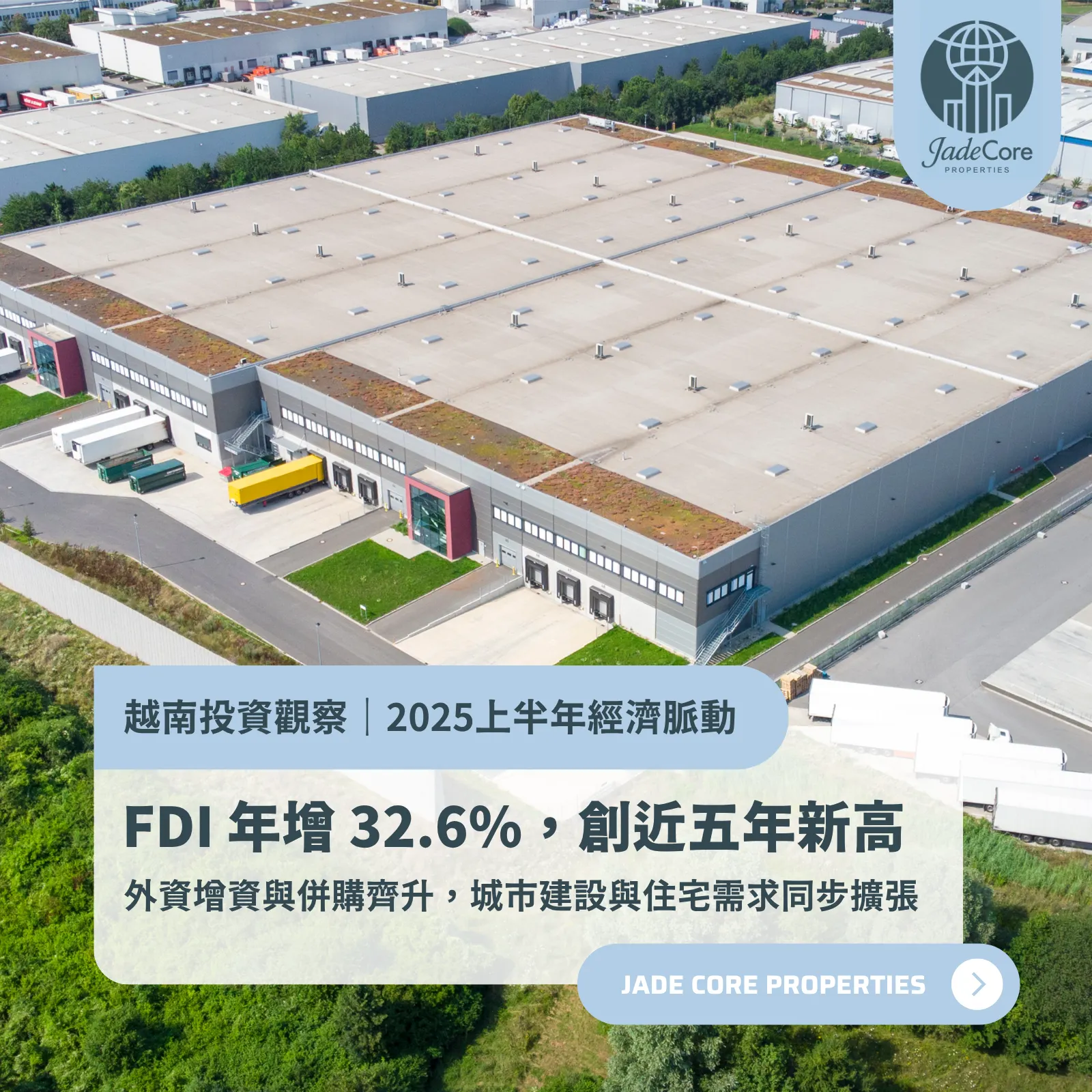 FDI 年增 32.1%｜越南城市建設加速，房市紅利正在發酵